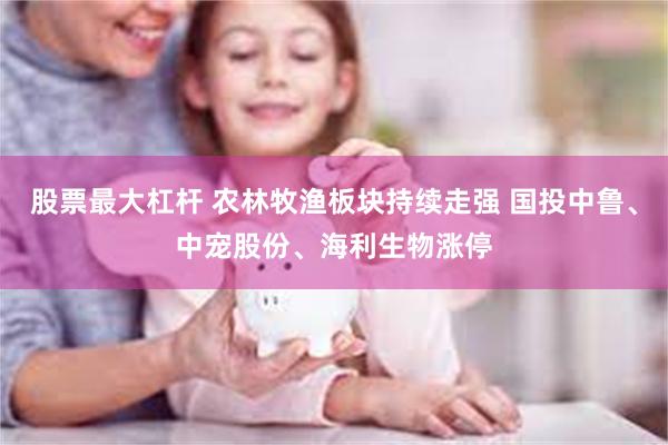 股票最大杠杆 农林牧渔板块持续走强 国投中鲁、中宠股份、海利生物涨停
